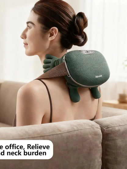Neck Massager for Shoulder and Back, Electric Shiatsu Massage with Soothing Heat, Pain Relief Muscle Relax, 3 Intensity Speeds & 2 Temperature Levels, Lightweight Rechargeable Massage Cushion, Ideal for Christmas Birthday Gif