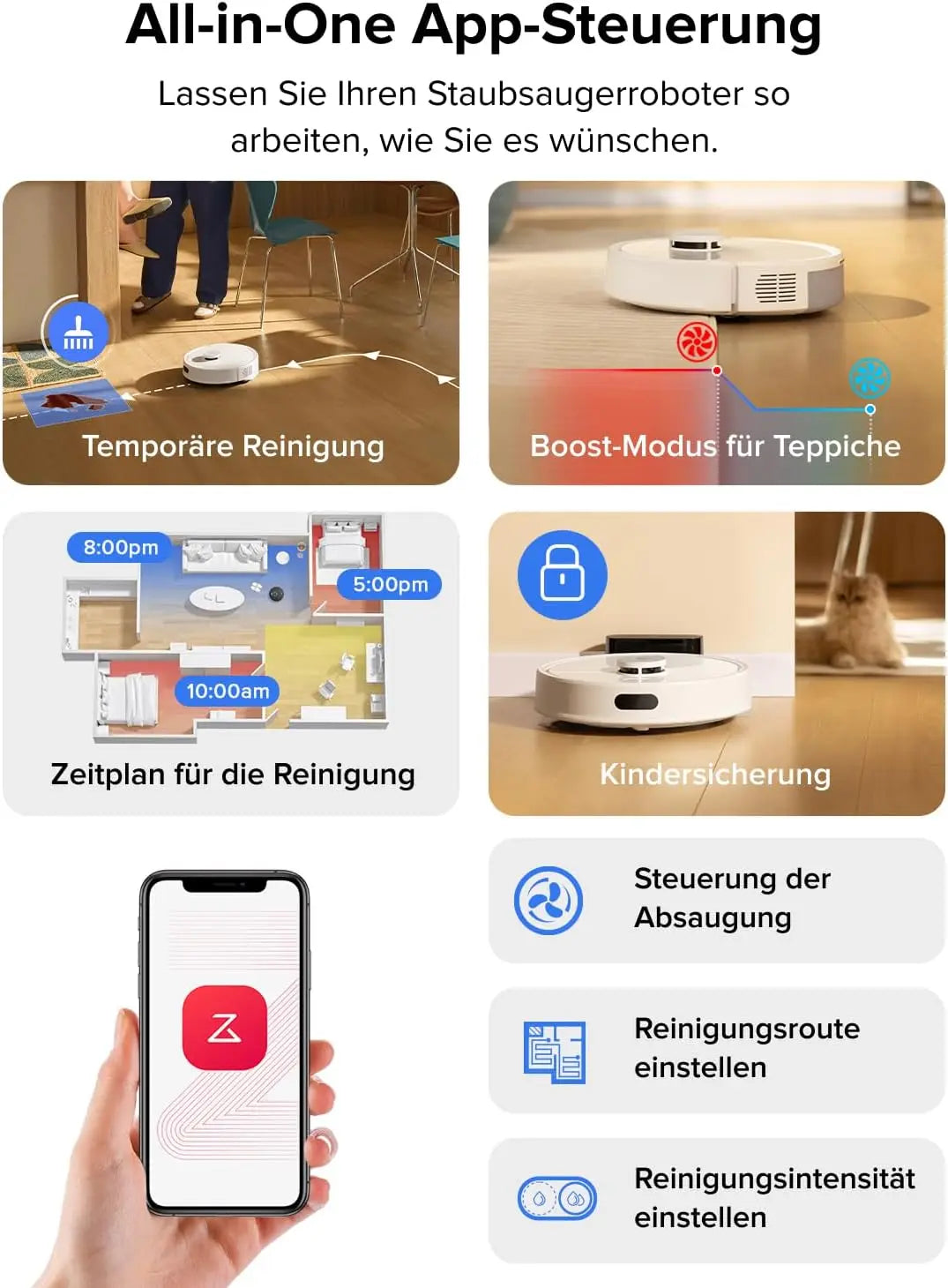 Roborock Q7 L5 robot vacuum cleaner (Q5 Pro upgraded version) has 8000Pa super suction, double anti-entanglement, precise LiDAR navigation, and intelligent restricted area.