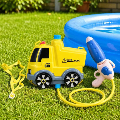 Water Gun with Car-Shaped Backpack Large Capacity Water Launcher for Kids Summer Toy for Beach and Pool