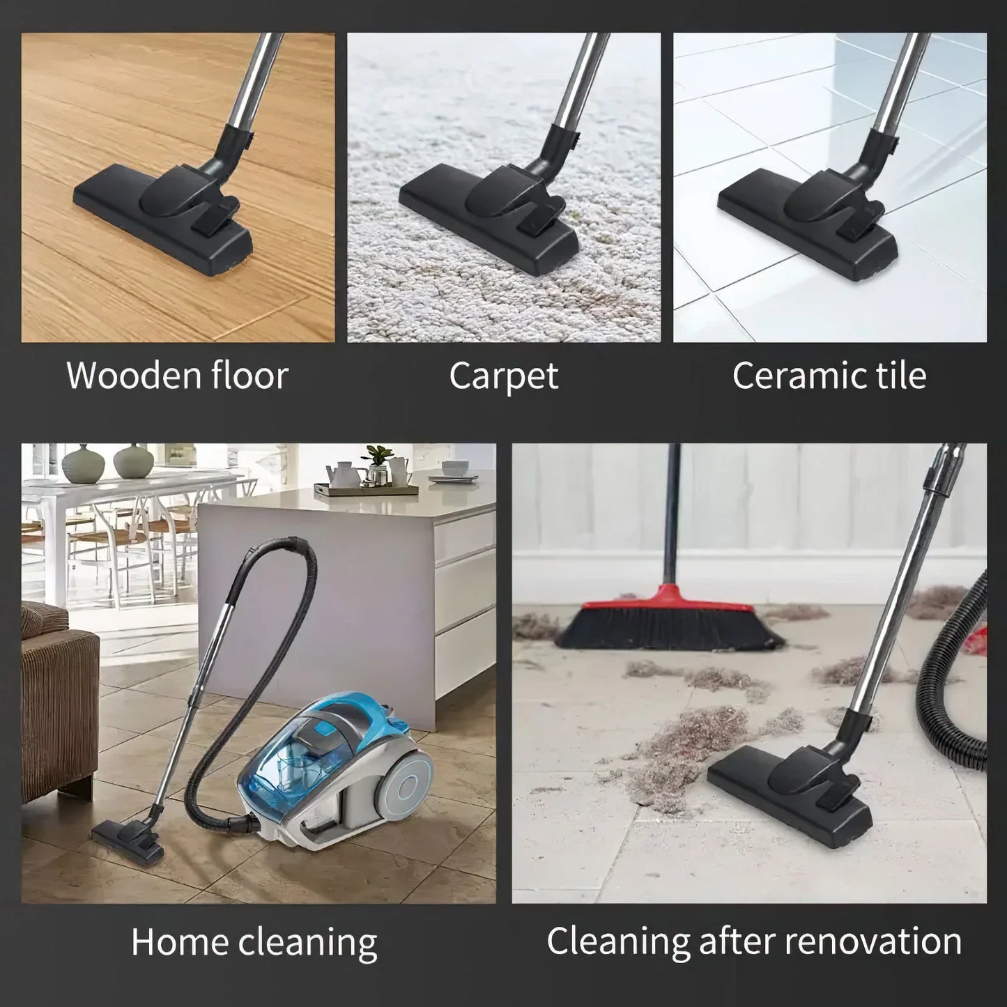 2800W Household Cylindrical Vacuum Cleaner, Multi-Cyclonic Filtration, Corded Vacuum for Hard Floors, Carpets, Pet Hair 15000PA