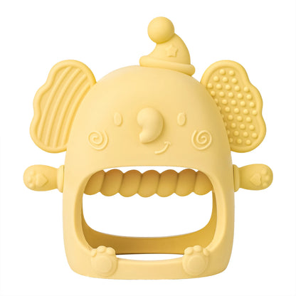 1pc Infant Silicone Teething Toy & Anti-drop Glove Set Elephant Shaped Soft Safe Nesting Toy For Early Educational
