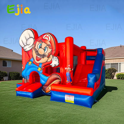 Custom Inflatable Bouncer Kids Bouncy House With Slide Combo Comic Bounce House Jump Castle With Air Blower For Outdoor Party