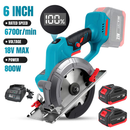 150MM 6 Inch Brushless Circular Saw Compact Electric Saw Wood Metal Ceramic Tiles Cutter Power Tool For Makita Battery