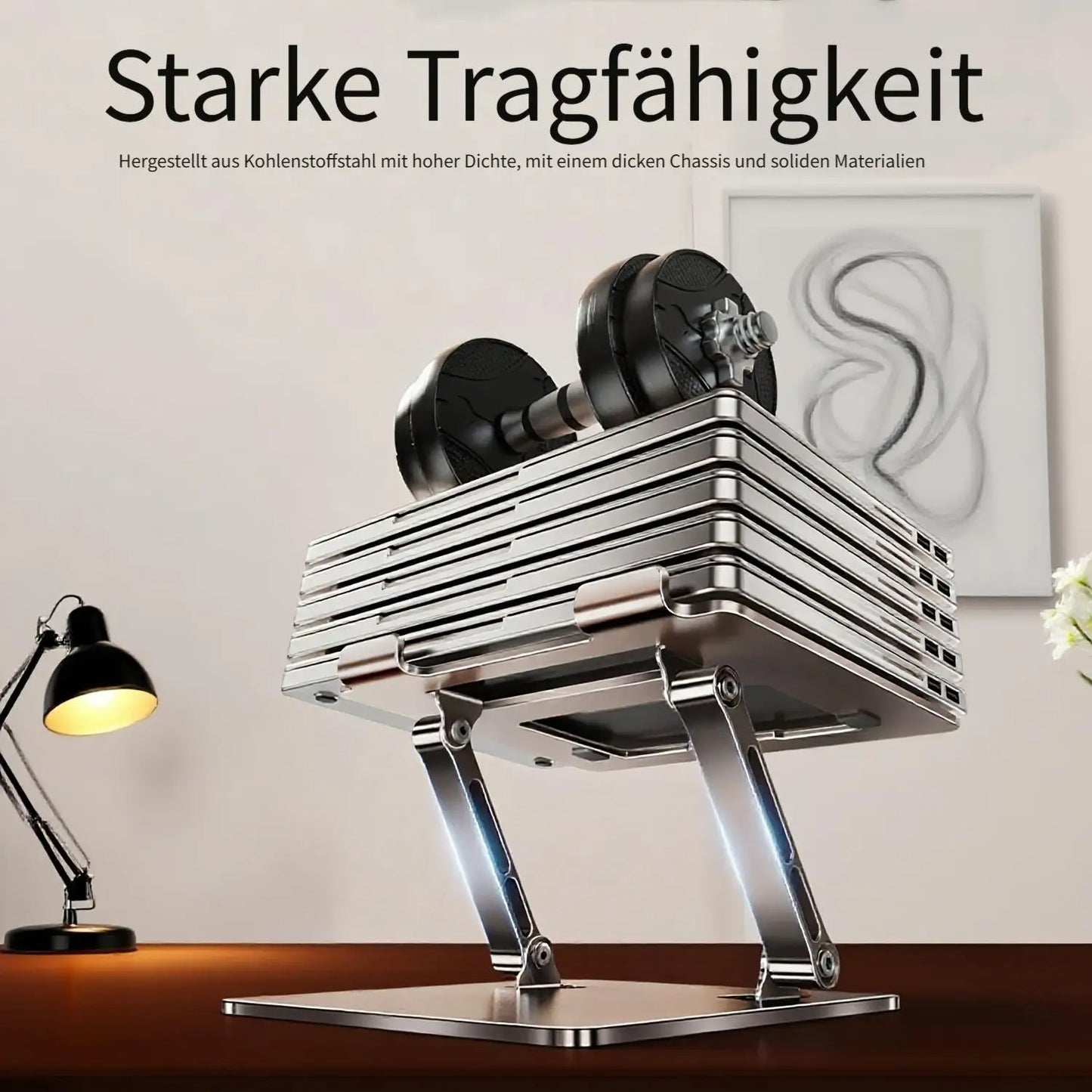 1 Set Laptop Stand Silver, 360 ° Rotating Height Adjustable Notebook Holder Riser for 18 Inch Gaming Laptop, Ergonomic Desktop Bracket for MacBook PC, Gift for Students Office Gamers