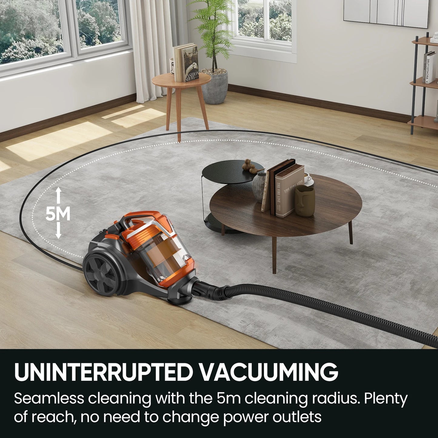 3600W Vacuum Cleaner Household Wired Vacuum Multi-Cyclonic Filtration Cordered Vacuum Hard Floors Carpets Pet Hair 15000PA