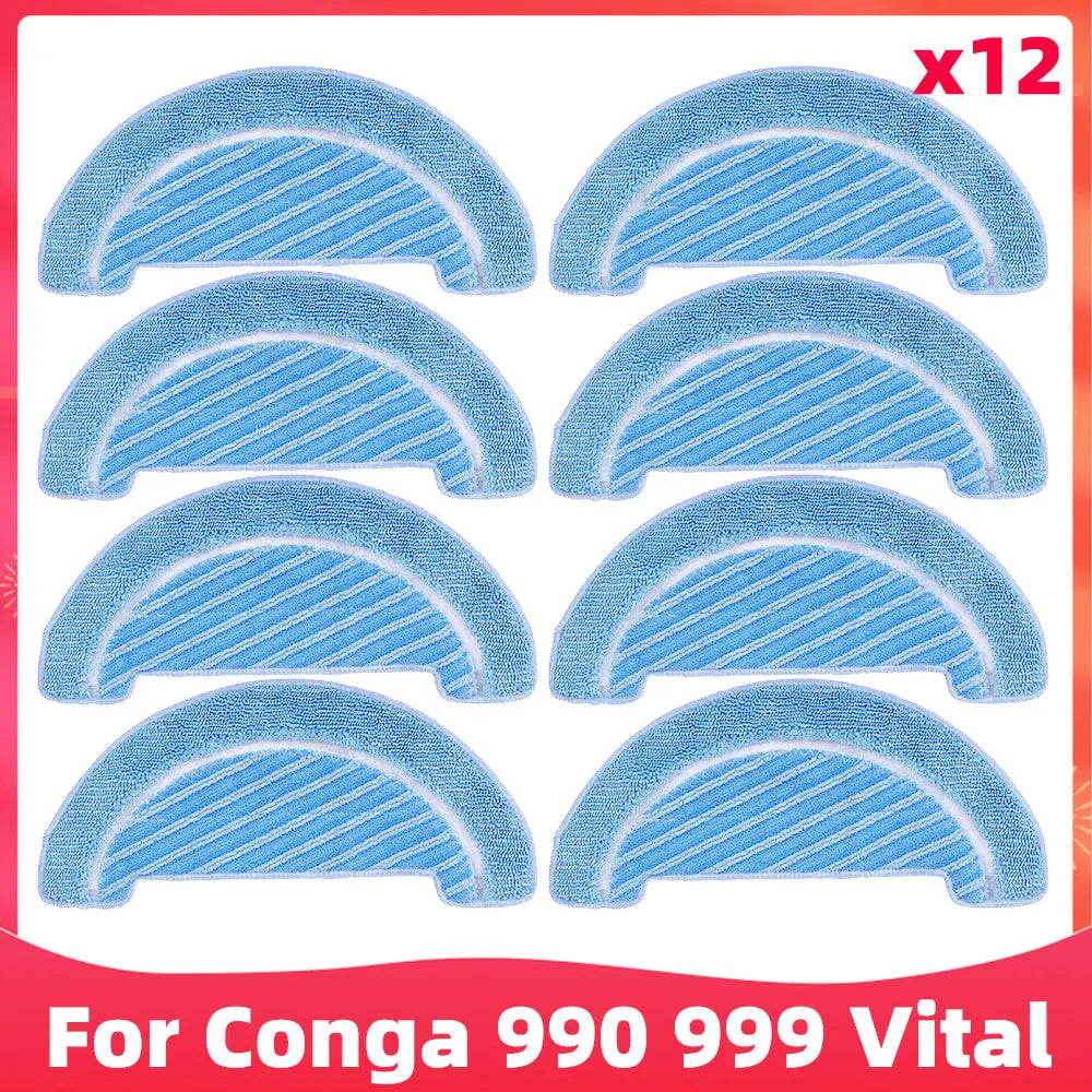 Replacement For Cecotec Conga 990 Vital / Conga 999 Vital Robot Vacuum Cleaner Spare Parts Main Side Brush Hepa Filter Mop Rag