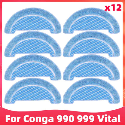 Replacement For Cecotec Conga 990 Vital / Conga 999 Vital Robot Vacuum Cleaner Spare Parts Main Side Brush Hepa Filter Mop Rag