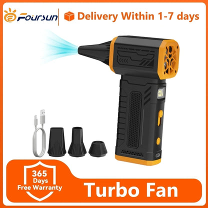 Foursun 130000 RPM Turbo Violent Fan, 10-Speed with Display, Fast Charging for Home/Car/Outdoor Cleaning