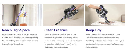 Inse S7P Cordless Vacuum Cleaner, 60KPa, 1.3 L Dust Cup, Removable Battery, for Pet Hair, Carpet, Hard Floors
