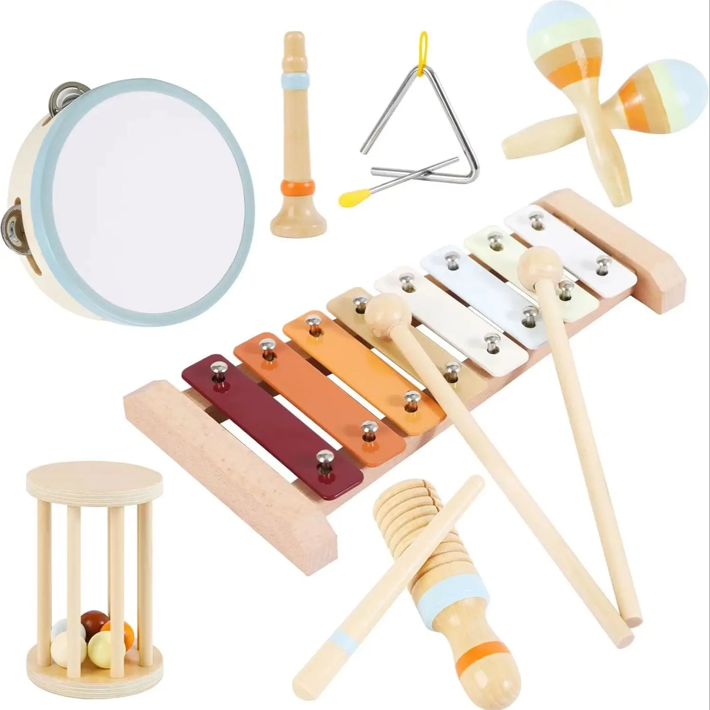 Baby Musical Instruments Montessori Wooden Toys,Percussion Xylophone Set for Toddlers,Preschool Educational Gifts