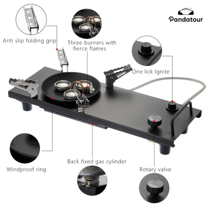 Pandatour Camping IGT Gas Stove 0.5UNT Strong FireBurner One lick Ignite Outdoor Adjustable Equipped  IGT Table Accessories