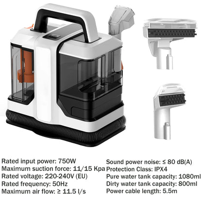 Spot Cleaner Handheld Carpet Cleaner for Sofa Curtain Pet Hair Spray Suction Integrated Machine Clean Machine