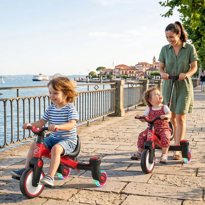 3-in-1 Toddler Tricycle for 1.5-5 Years Old, Drift Trike with 360° Spin, Light Up Wheels, Adjustable Seat, Toddler Bike for Boys Girls