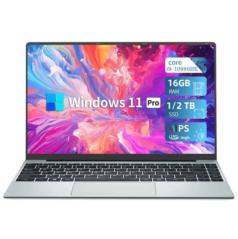 2026 New Intel Core I9-10980HK 14.1 inch Laptop Computer Portable Windows 11 Pro Notebook 16GB RAM 1TB 2TB SSD Office Study Gaming Laptops