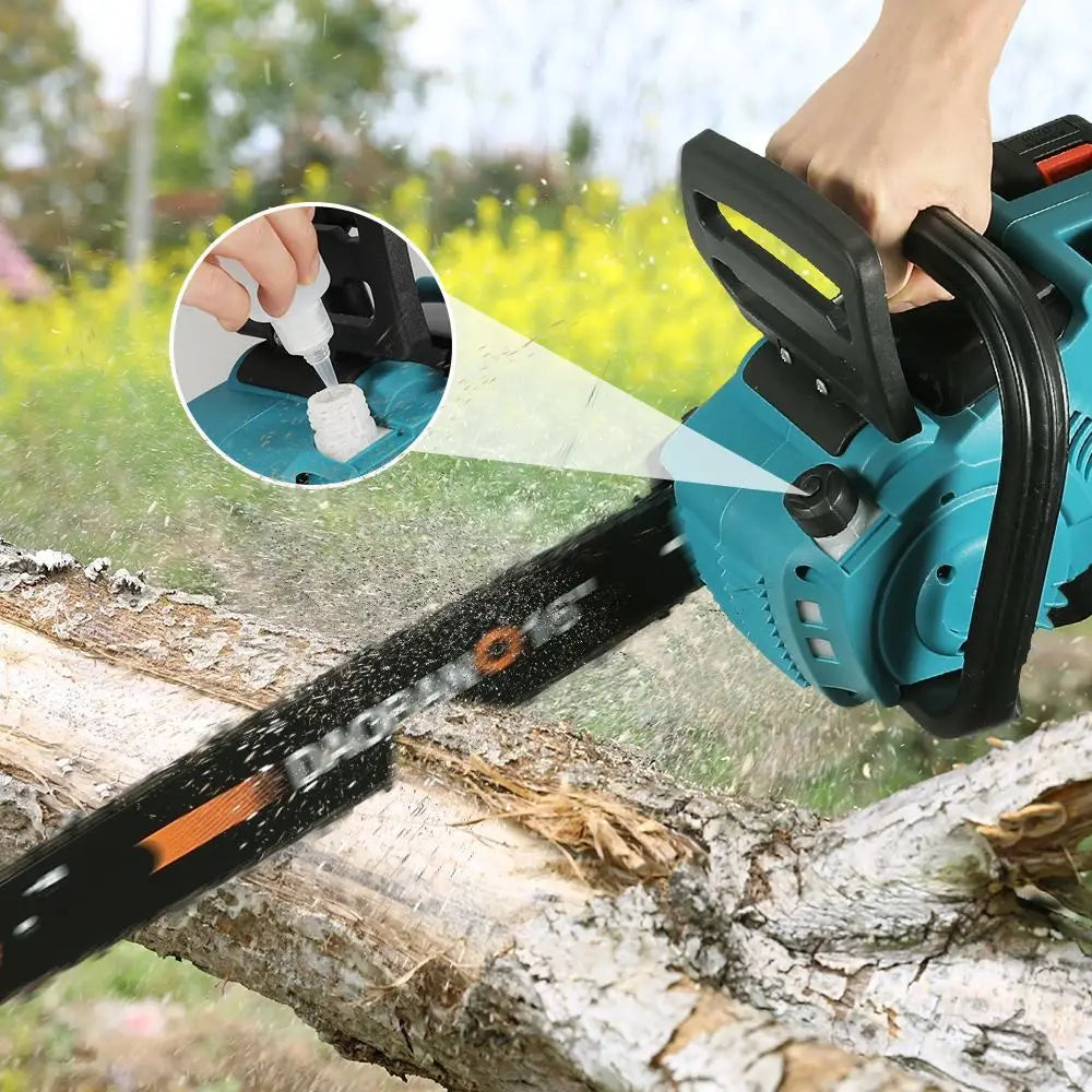 Brushless 16Inch Electric Chainsaw Cordless Pruning Woodworking Power Tool Handheld Garden Cutter For Makita Battery