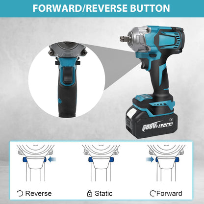 520N. m/1200N.M Cordless Electric Impact French Brushless Hand Electric Driver Electric Tool for Makita 18V Battery