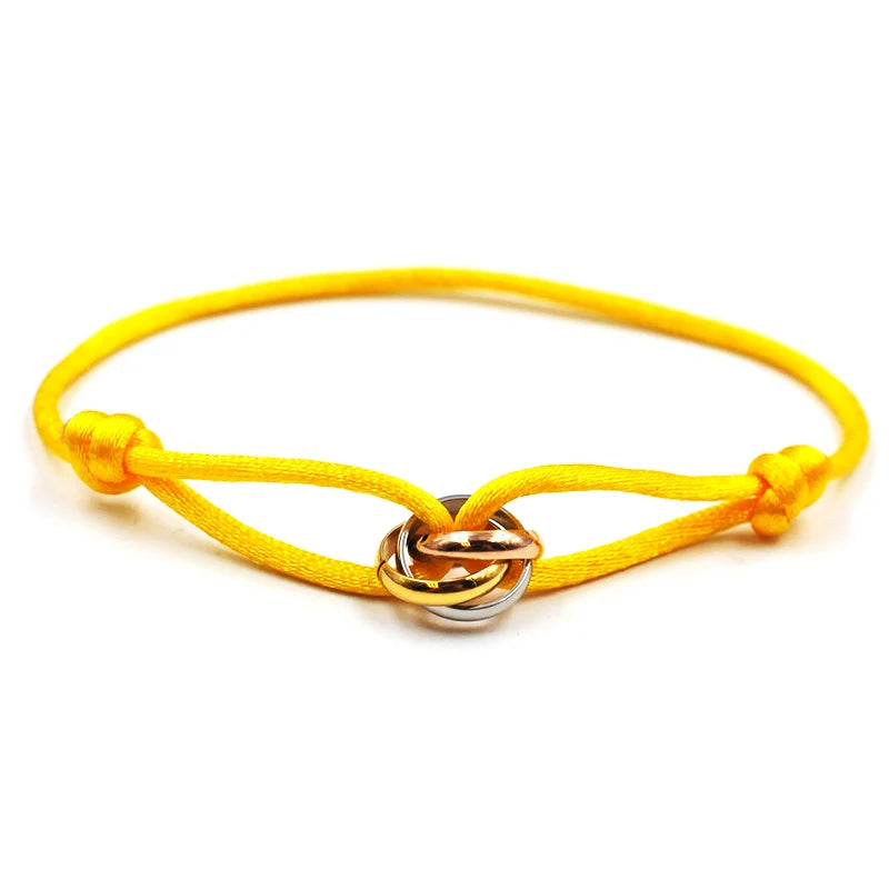 Zalman Wholesale GDS888 Luxury Unisex Bracelet 3 Metal Buckle Hand Chain Adjustable Men's Rope Bracelet for Women Jewelry Gifts