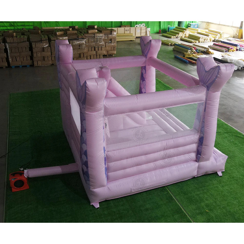 Girls 13ft Pastel Pink Inflatable Mermaid  Bounce House Combo Commercial Jumping Bouncy Castle Slide For Kids Party Rental