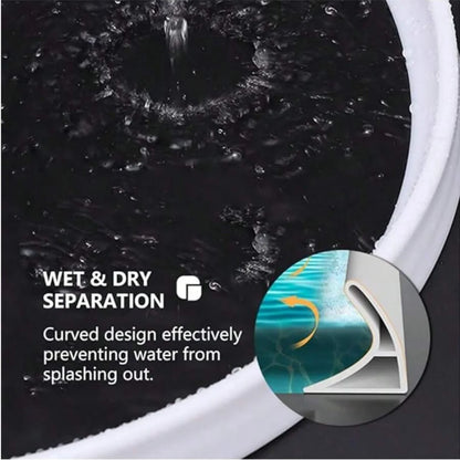 1PC 1m/39.37inch Curved Groove Water Barrier Strip Shower Room Dry Wet Separation Silicone Countertop Self-Adhesive Water Barrie