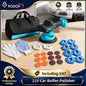 Podofo 6'' Electric Auto Polishing Cleaning Metal Waxing Wood Cordless Car Polisher Sanding Rust Removal Tool For Makita Battery