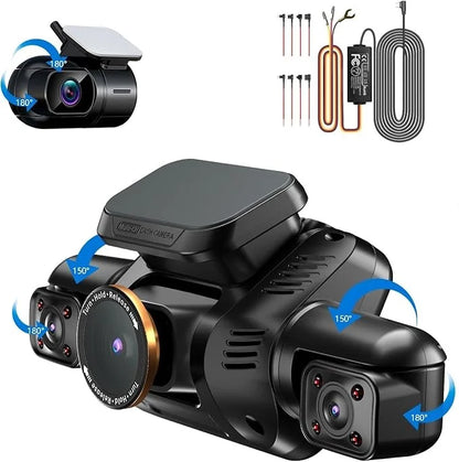HUPEJOS V8Pro-4CH 360° 4K Dash Cam AI Driver Monitor System Built-in WiFi GPS,Night Vision,Voice Control,24H Parking Mode