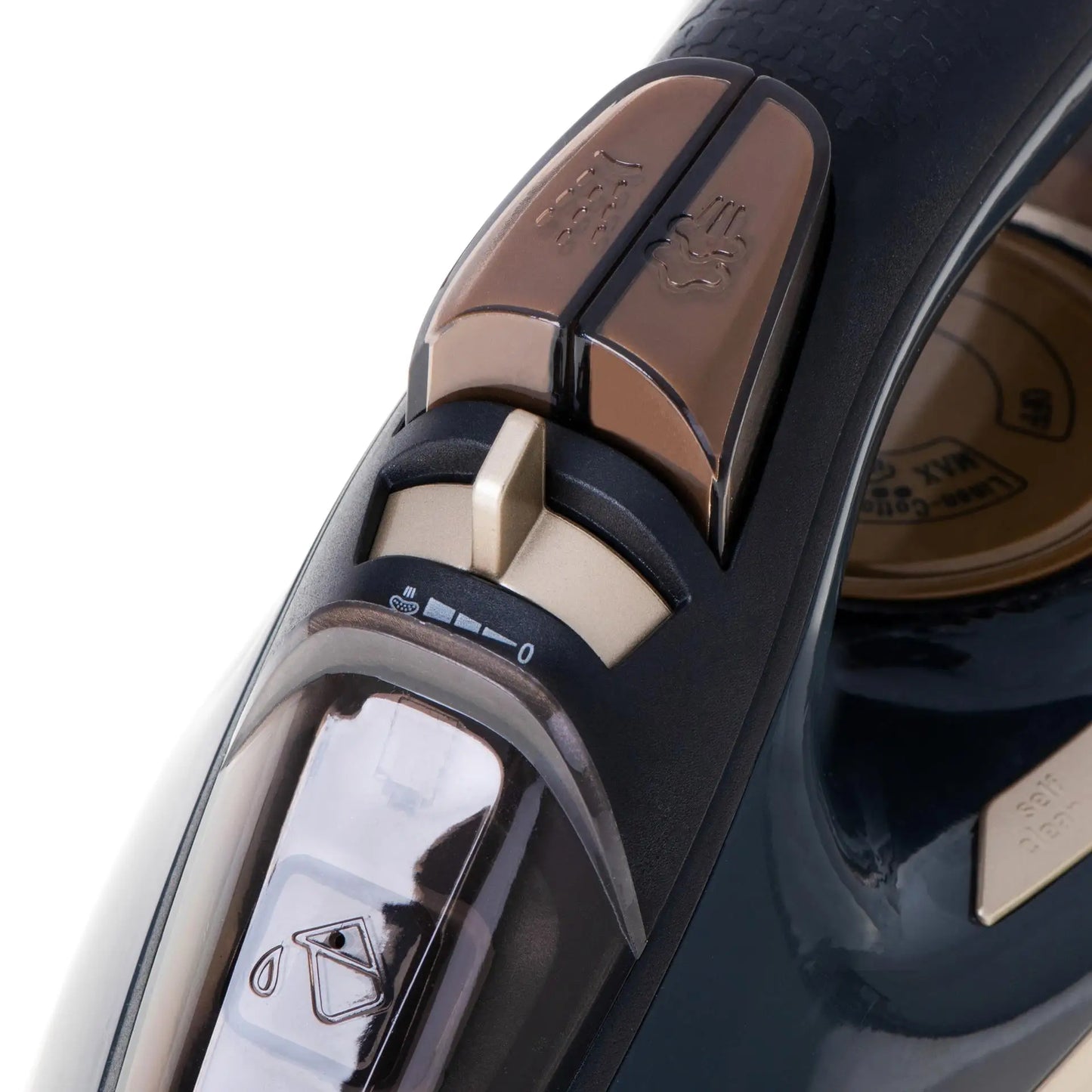 3400W steam iron with ceramic auto-off anti-drip anti-calc self-clean steam stroke 80g/min. Washer