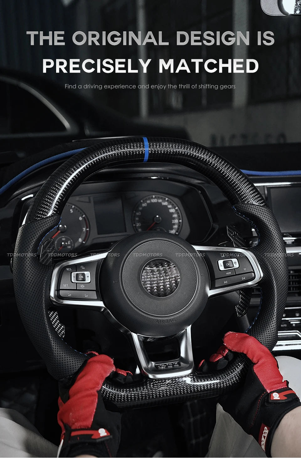 TDD Carbon Fiber Magnetic Paddle Shifters for Volkswagen GTI Golf 7 Golf R MK7/7.5 VW Scirocco Arteon Shift Paddle Extensions