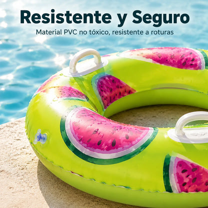 Swimming Float with Fruit Design, 3 Models Available, Sturdy Handles, Non-Toxic and Tear-Resistant Pvc, Ideal for Pool, Beach and Summer, Fun and Safe for Children and Teenagers