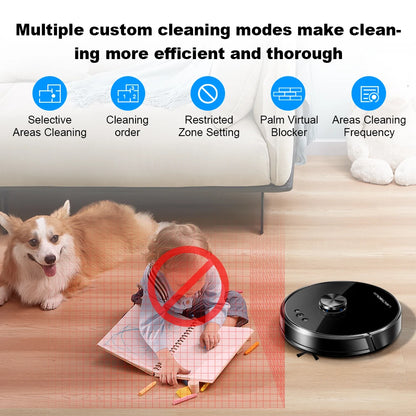 Robot Vacuum Cleaner Liectroux/LILIN X6,Laser System,Multiple-Floor Maps,Restricted Area Setting for Home Carpet Cleaning