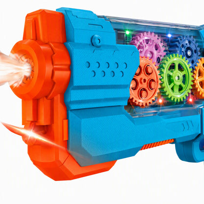 Electric Toy Gun with Spray Effect and LED Lights - Save by Buying More, Automatic Launcher with Gears for Kids, Summer