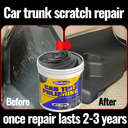 Car Plastic Repair Wax - All-in-One Scratch Remover, Tire Shine Cleaner and Interior Detailing Protectant for Car Trim, Rims