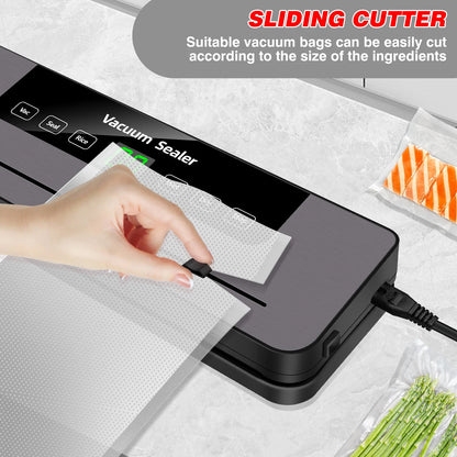6 in 1 Vacuum Sealer Machine, 6 Modes Multi-Functional Food Vacuum Sealer with 10PCs Vacuum Bags, 30cm Longer Seal Food Sealer Built-In Cutter, Keep Meat Vegetables Snacks Fruits Grains Fresh