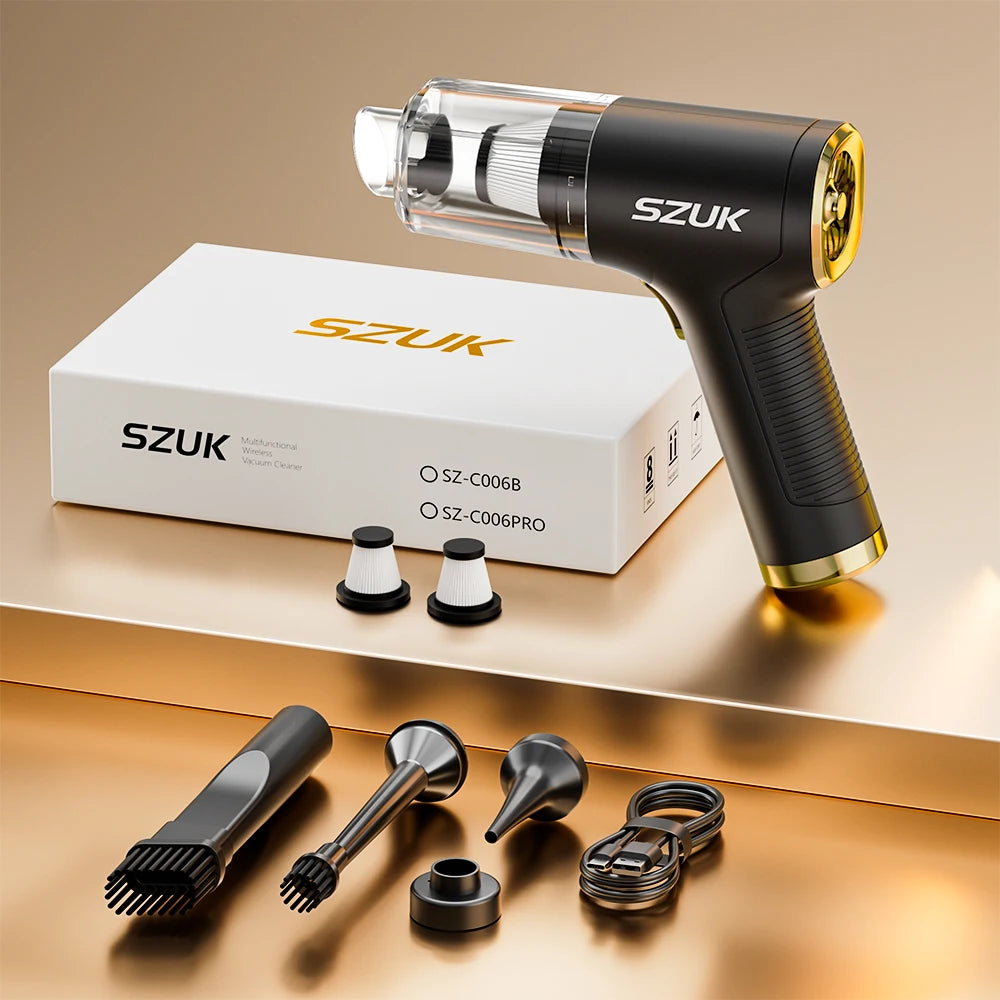 SZUK New Mini Car Vacuum Cleaner Powerful 17000PA Cleaning Machine Strong Suction Handheld Portable Wireless Vacuum Cleaner Car