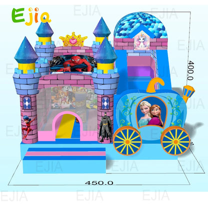 Commerical Colorful Princess Girls Theme  Inflatable Bounce House Trampoline Combo Jumping Castle Combo Slide House For Party