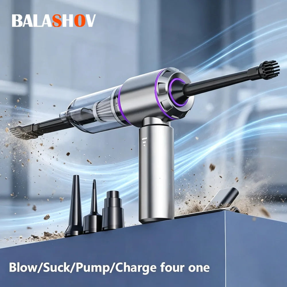 13000Pa 4-in-1 Car Vacuum Cleaner Portable Cordless Mini Vacuum Cleaner Compressed Air Blower Air Duster Pump Hand Held