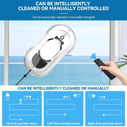5600PA Automatic Window Cleaning Robot Smart Electric Glass Cleaner Robot Home Intelligent Auto Window Washer Cleaning Machine With Remote Control for Indoor Outdoor Window