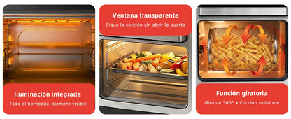 12L Air Fryer, Multifunction Air Oven, 6 Accessories, Dishwasher Safe, Led Touch Screen, Bpa Free, 1500W