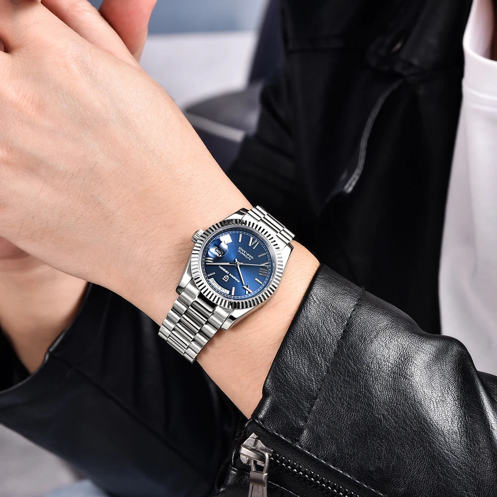 New PAGANI DESIGN 2026 watch, moon phase, luxury, gold, quartz, sport man, VK63, waterproof, sapphire glasses, anti-reflective, wristwatch, luminous ceramic glasses, stainless steel