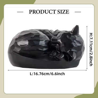 Wooden Cat Urn Pet Cremation Urn Organizer Sculpture for Ash Memorial Keepsake Box Memorial Pets Gift Supplies Storage Container