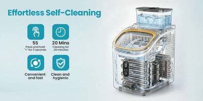 LOEFME Portable Ice Maker Machine 15kg/24h 6-13 Mins Quick Ice 16pcs Ice Cubes Countertop Ice Machine for Home Kitchen Party RV