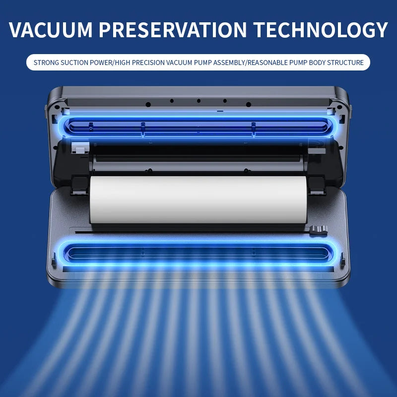 Electric Vacuum Sealer Built-in Cutter Kitchen Food Storage Seal Touch Button Dry/Wet Food Sealing Vacuum packaging machin