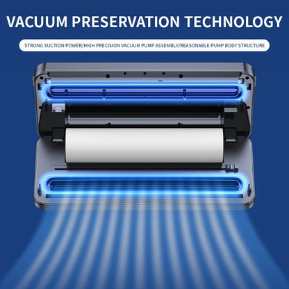 Electric Vacuum Sealer Built-in Cutter Kitchen Food Storage Seal Touch Button Dry/Wet Food Sealing Vacuum packaging machin