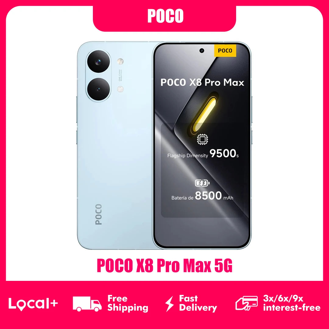 POCO X8 Pro MAX 5G 8GB 12GB 256GB 512GB NFC Smartphone 6.83" Dimensity 9500s, 8500mAh battery