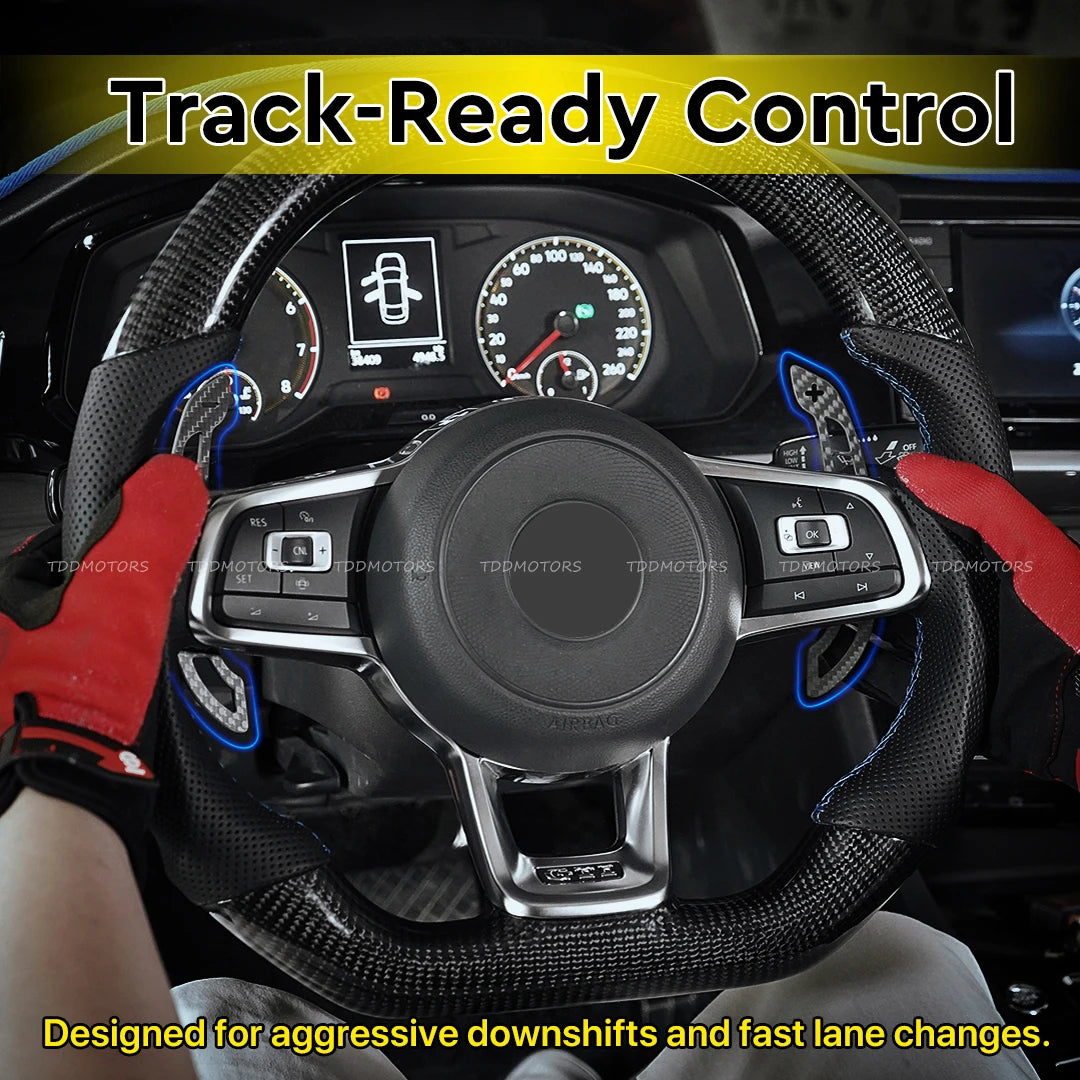 TDD Carbon Fiber Magnetic Paddle Shifters for Volkswagen GTI Golf 7 Golf R MK7/7.5 VW Scirocco Arteon Shift Paddle Extensions