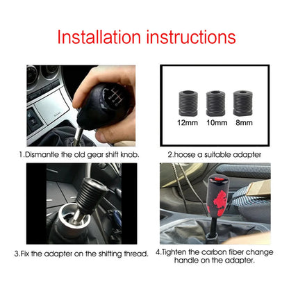JDM Style Racing Forged Fiber Gear Shift Knob Cylindrical And Spherical Shift Knob For Most Car Decorations Accessories