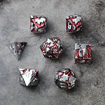 D&D kauliukai, 7 kauliukų metalinis DND kauliukų rinkinys, svertiniai metaliniai „Dungeons and Dragons“ kauliukai, daugiakampiai D ir D kauliukai, skirti vaidmenų žaidimui