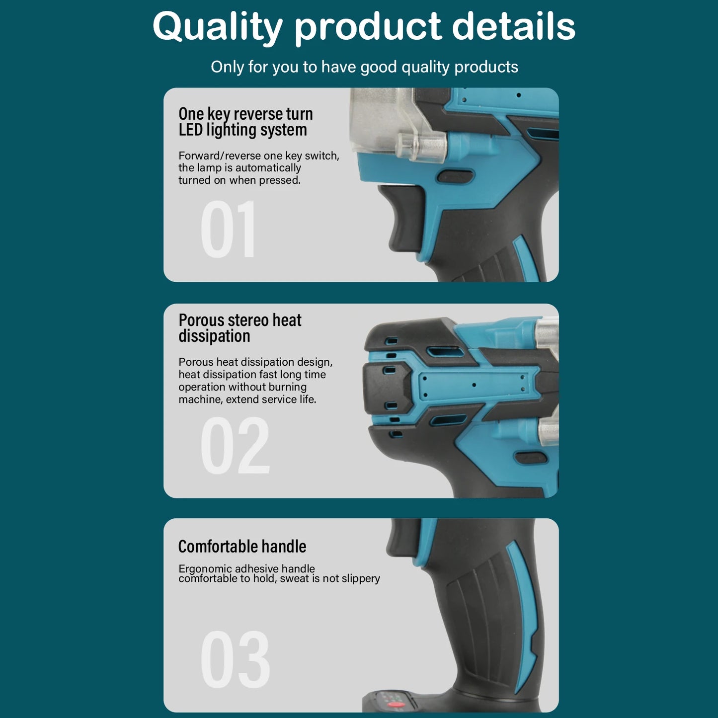 Brushless Electric Impact Wrench  260-280Nm Torque Wrench Cordless Drill Screwdriver Impact Frequency 0–3200/min Max Torque for Construction, Home Maintenance and Woodworking