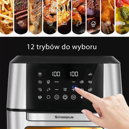 13L Air Fryer Kitchen Machine Oilless Cooker with LED Touch Control,Visible Window,Smart Hot Fryers Machine,Family Oven Size