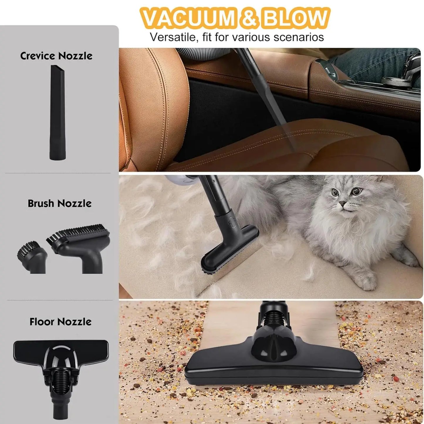 Portable Cordless Vacuum  Handheld Electric Vacuum Cleaner for Floor Carpet Car Fit For DeWalt 20V Battery