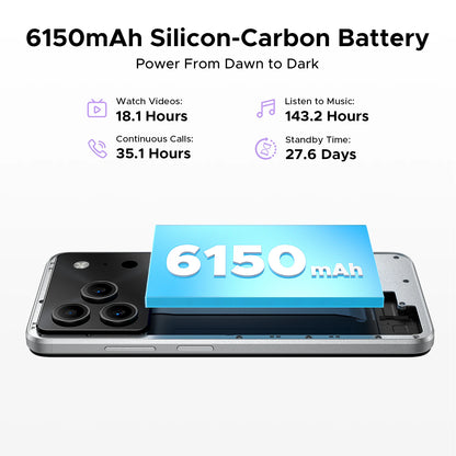 DOOGEE Note56 Plus Smartphone Android 16 48GB+256GB 6150mAh Large Battery 6.56'' 90Hz Display UNISOC T7225 50MP Camera NFC